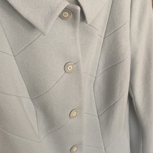 Rena Lange Wool Coat Light Blue sz 14 S-M - Picture 3 of 10